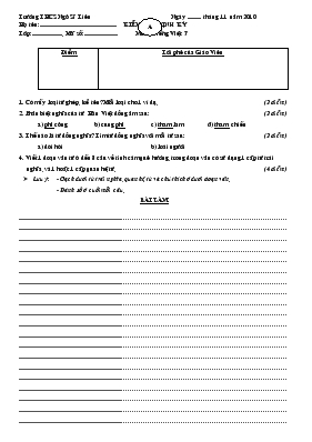 Kiểm tra định kỳ môn Tiếng Việt 7 - Trường THCS Ngô Sĩ Liên
